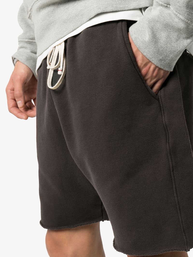 Grey Ragged Hem Drawstring Shorts