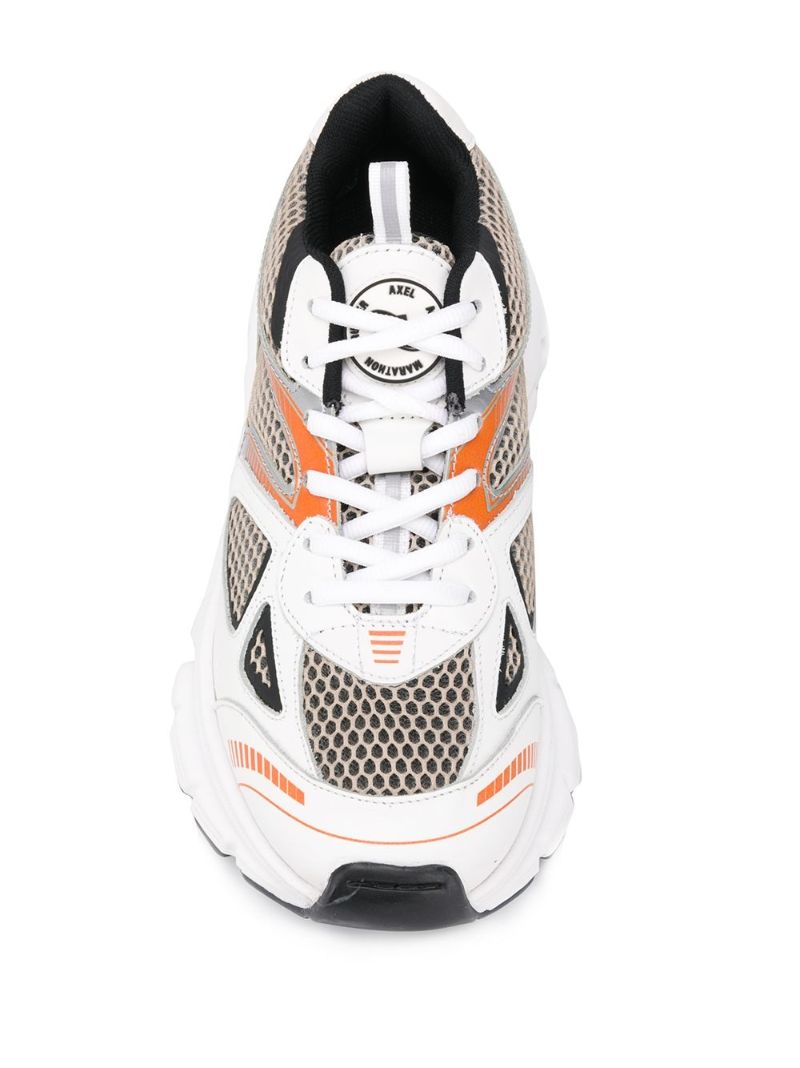 White Marathon Runner Leather Sneakers