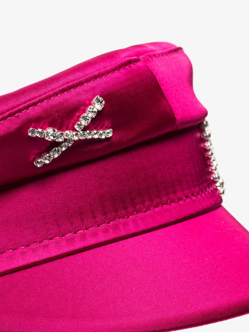 Pink Satin Baker Boy Hat