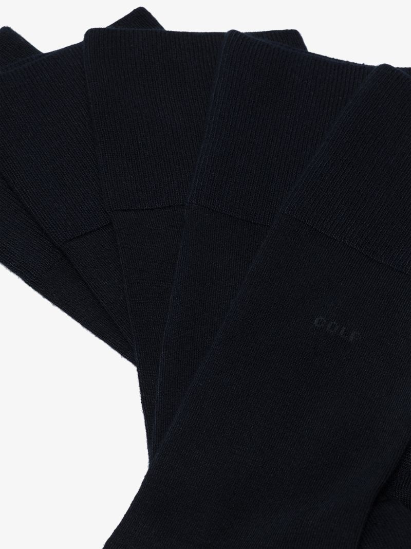 Navy Blue Logo Wool Socks Set