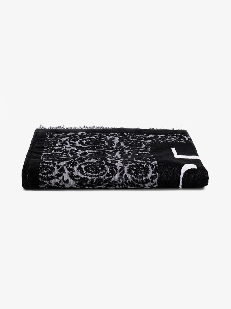 Black and White Logo Beach Towel