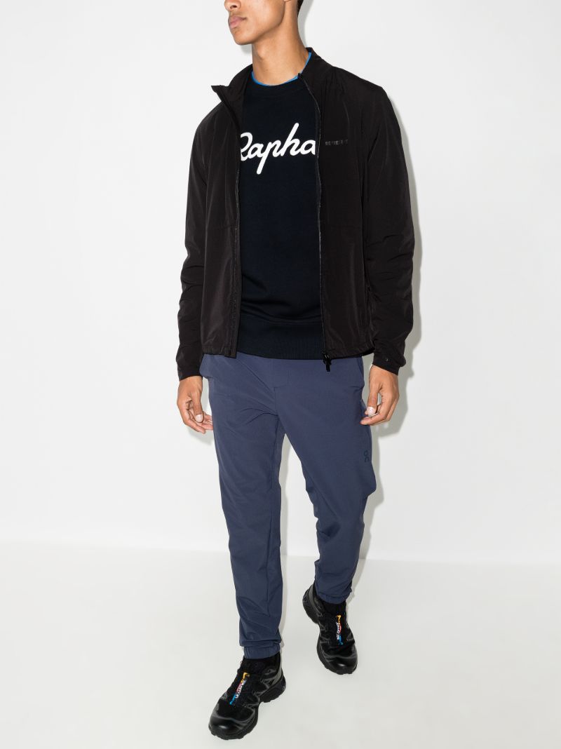 Black Logo Embroidered Organic Cotton Sweatshirt