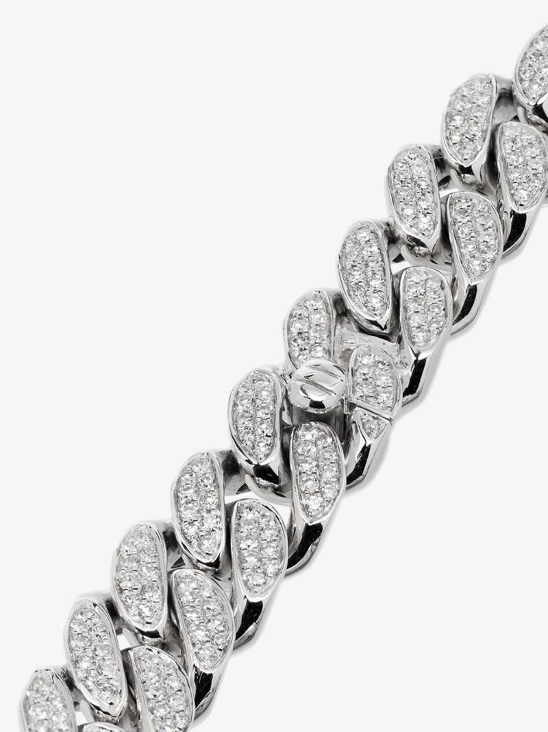 18k White Gold PavÃ_x0083_© Diamond Link Necklace