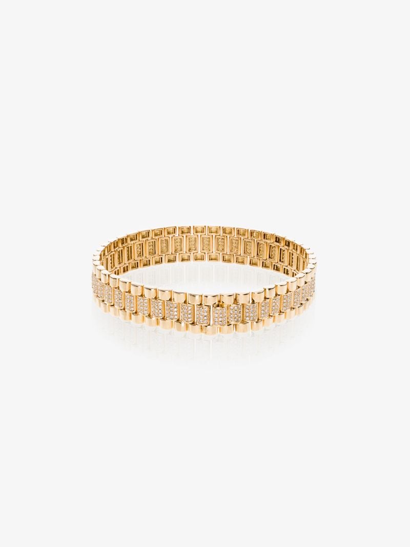 18k Yellow Gold PavÃ_x0083_© Diamond Link Bracelet