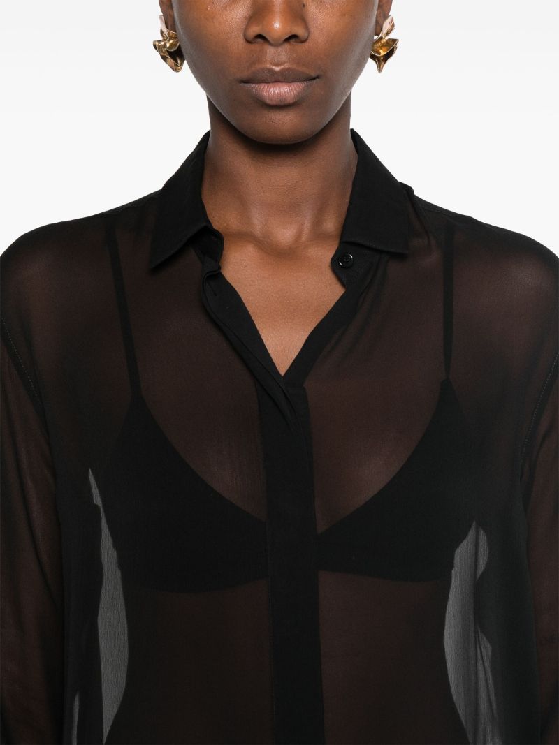 Black Sheer Silk Shirt