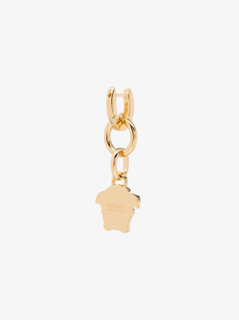 Gold Tone Medusa Drop Earrings