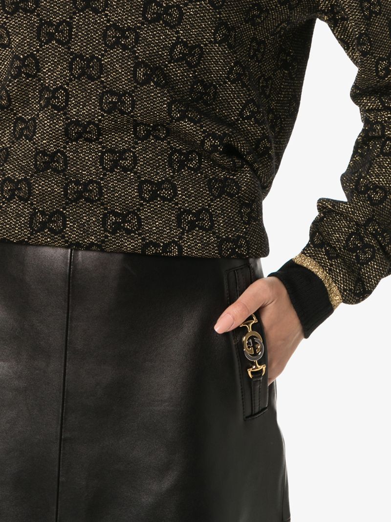 Horsebit Leather Skirt