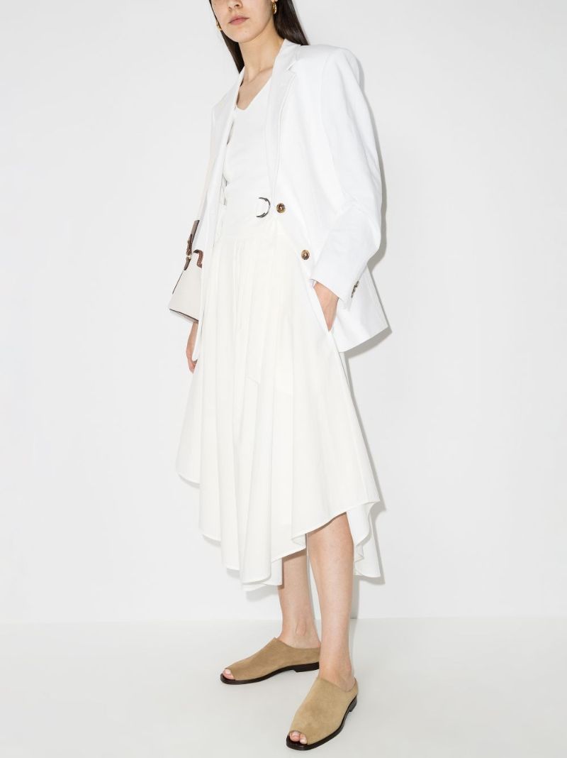 Belted Cotton Midi Skirt