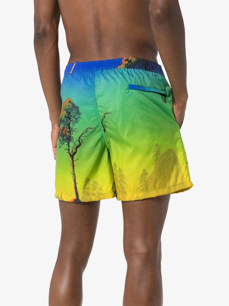 Multicoloured Dragon At Dawn Printed Swim Shorts