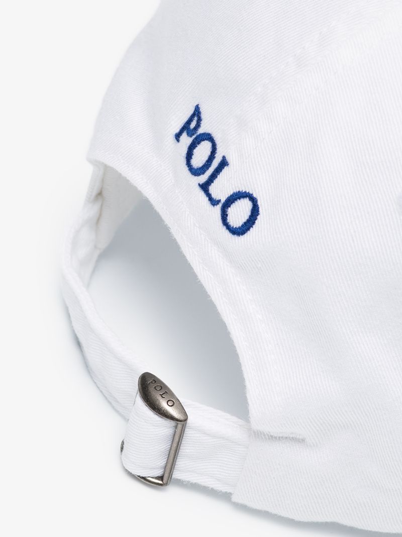 White Logo Embroidered Cotton Cap