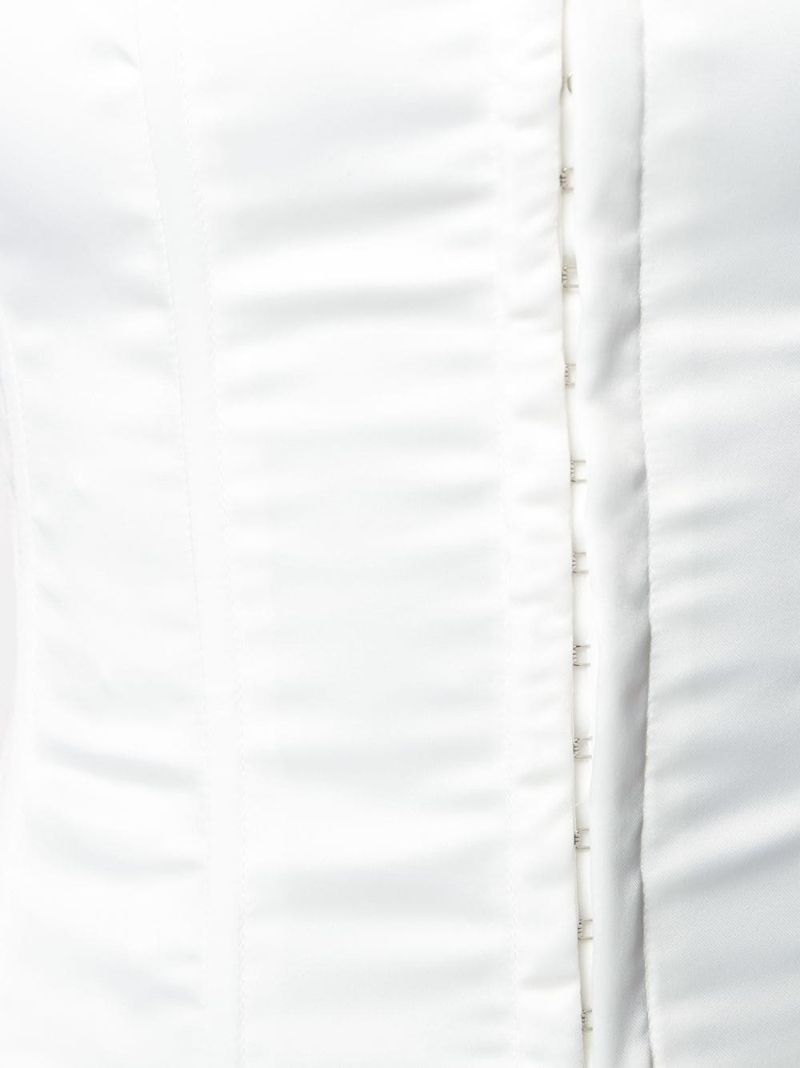 White Lace-up Bustier Top