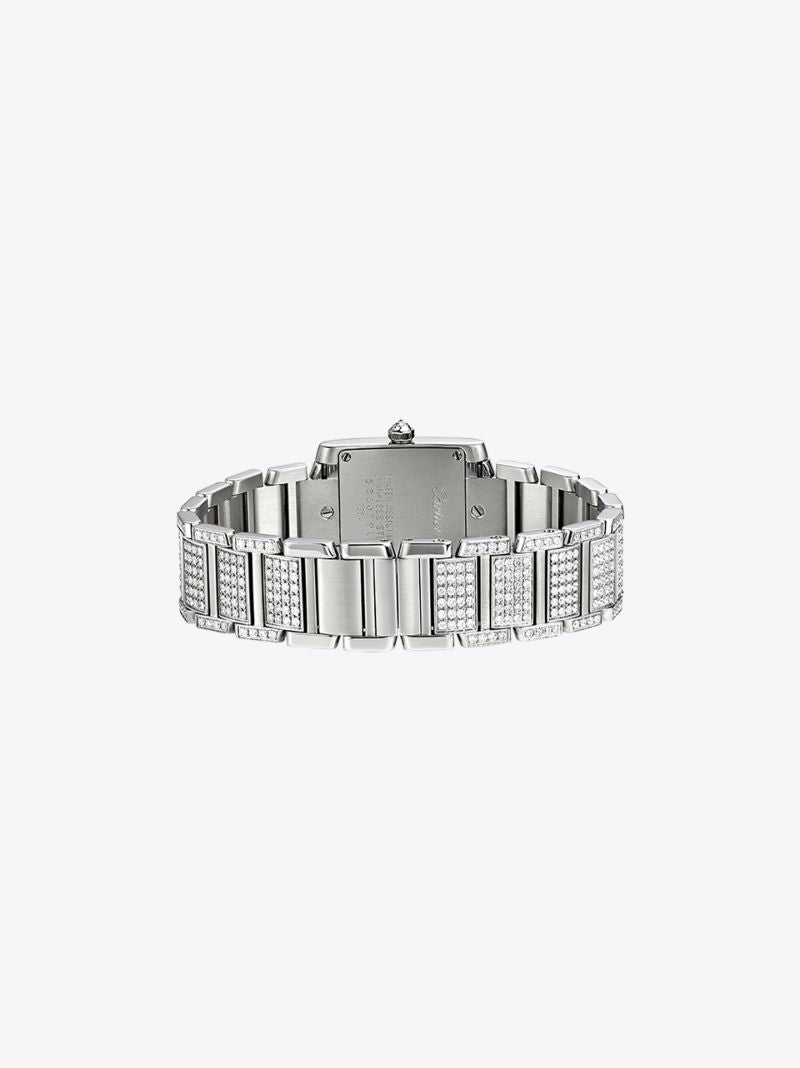 Stainless Steel Cartier Tank Diamond Watch