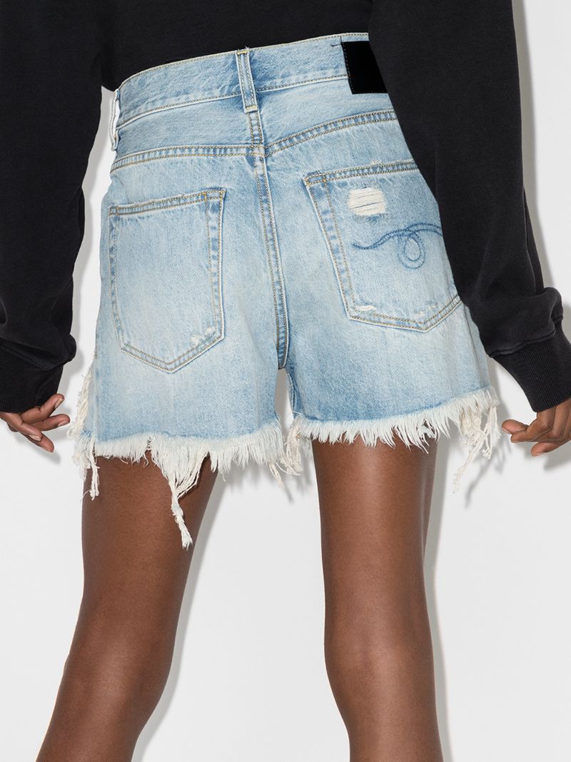 Shredded Slouch Denim Shorts