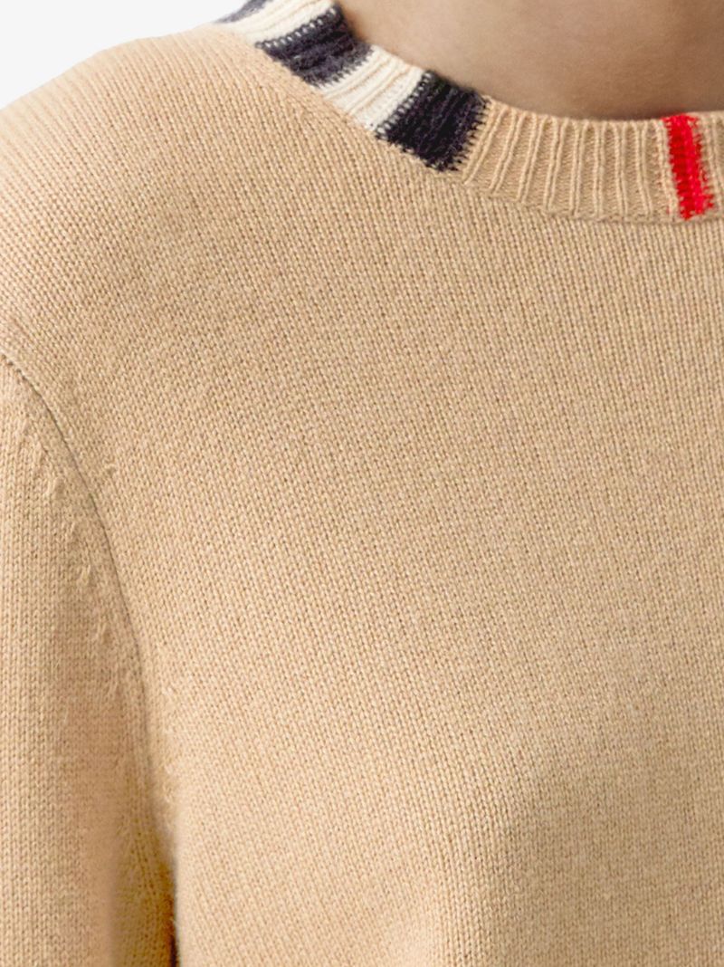 Icon Stripe Trim Cashmere Sweater