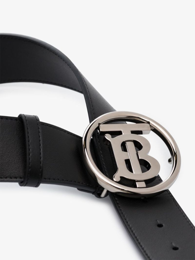 Black Logo Leather Belt