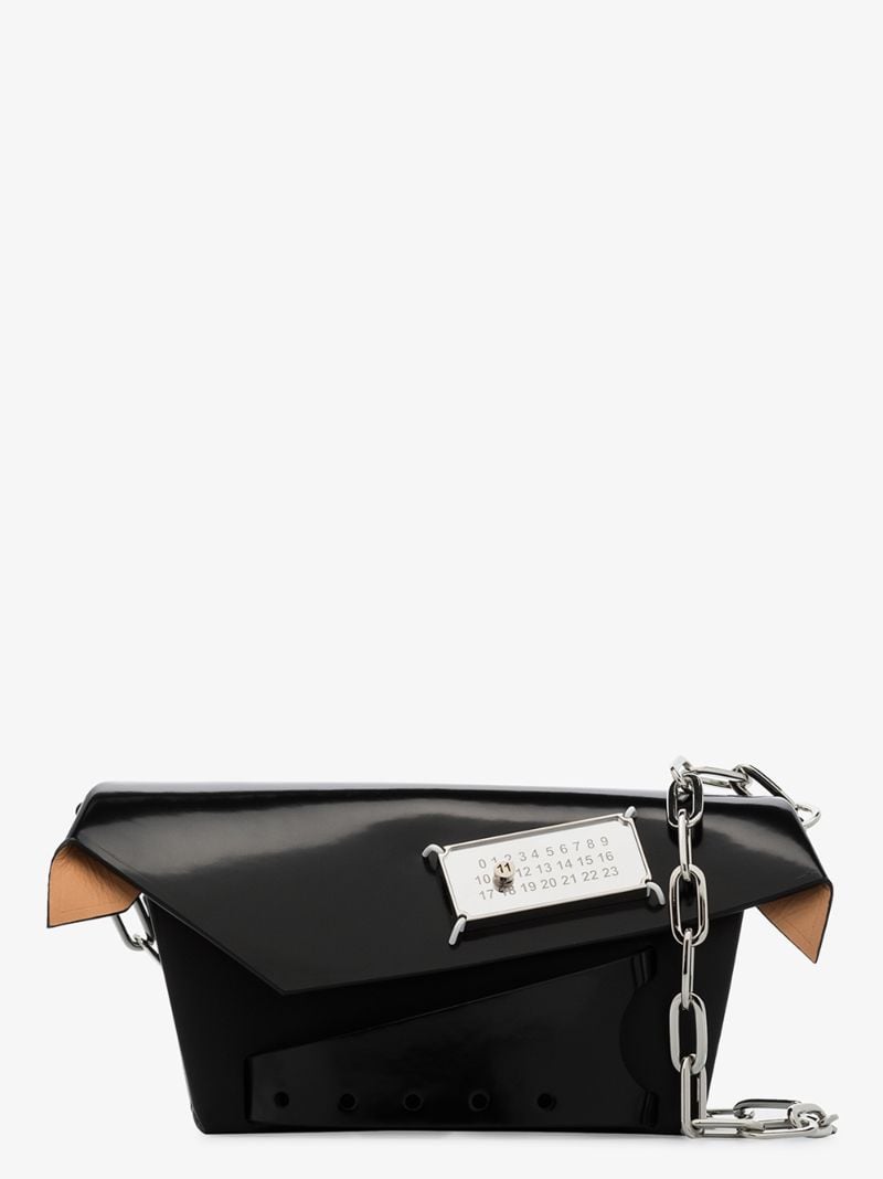 Black Snatched Small Leather Bag
