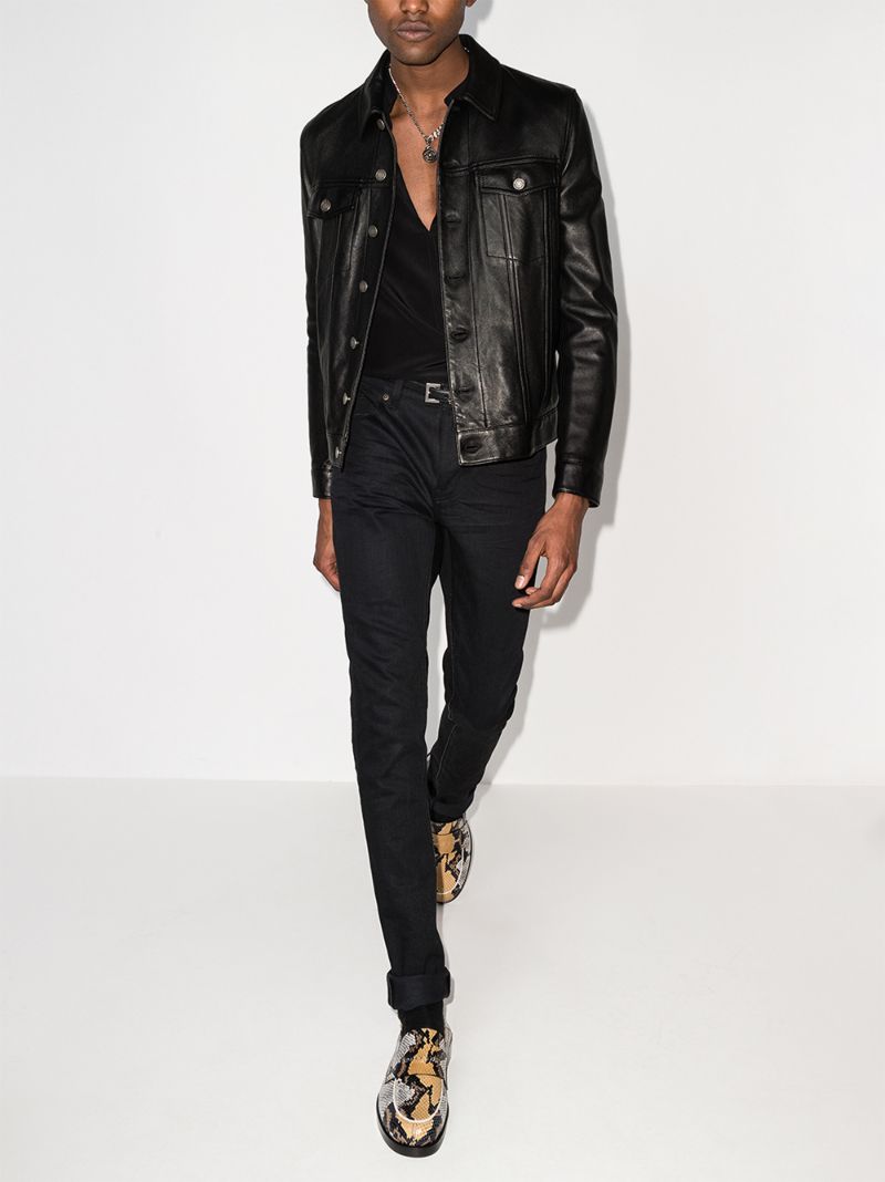 Button-up Leather Jacket