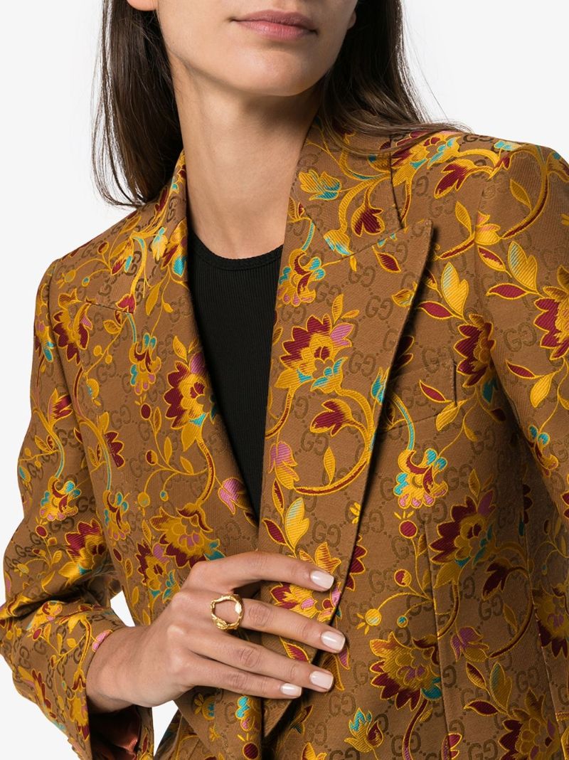 Floral Jacquard Blazer