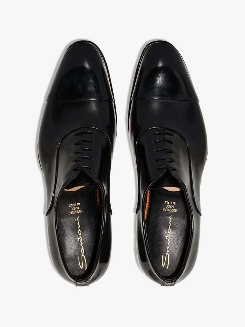 Black Classic Leather Oxford Shoes
