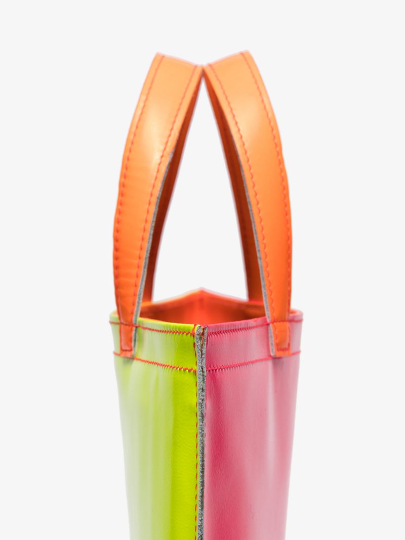 Multicoloured Colour Block Leather Tote Bag