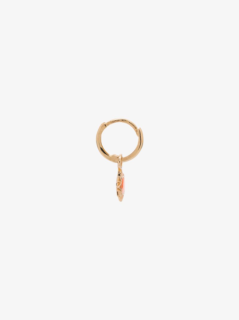14k Yellow Gold Sun Single Huggie Earring