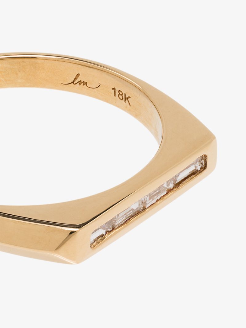 18k Yellow Gold Knife Edge Diamond Ring