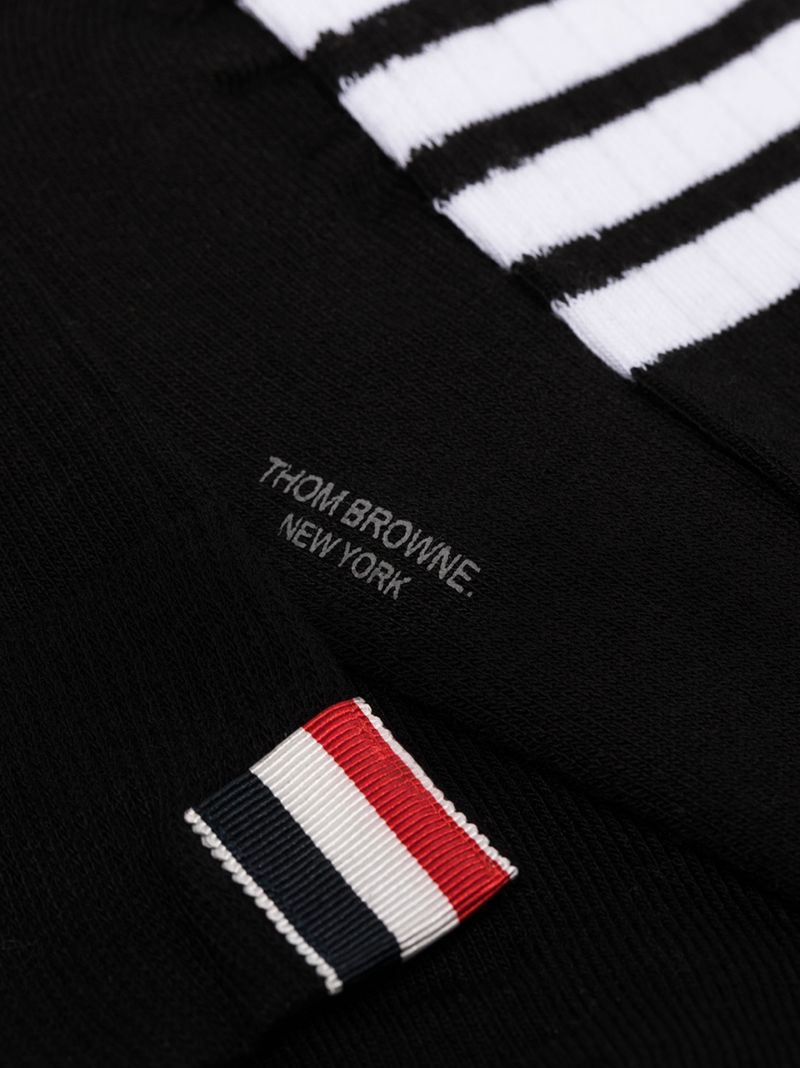 Black 4-bar Stripe Mid-calf Socks