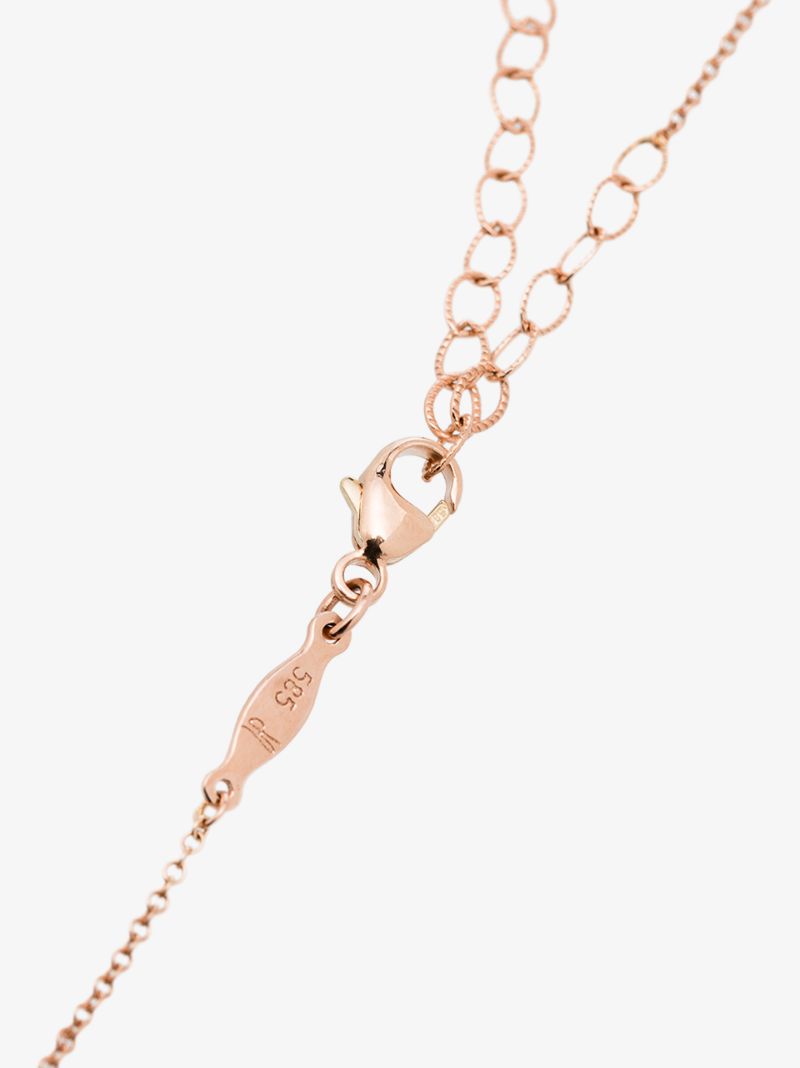 14k Yellow Gold Quartz Pendant Diamond Necklace
