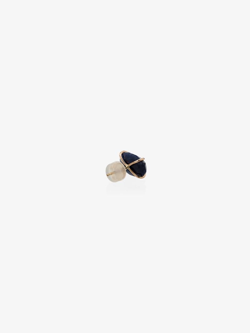 14k Yellow Gold Sapphire Stud Earrings