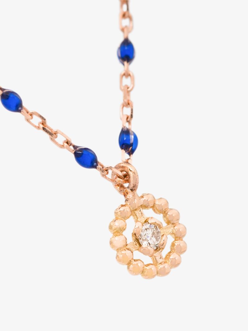 18k Rose Gold 42 Cm Beaded Diamond Necklace