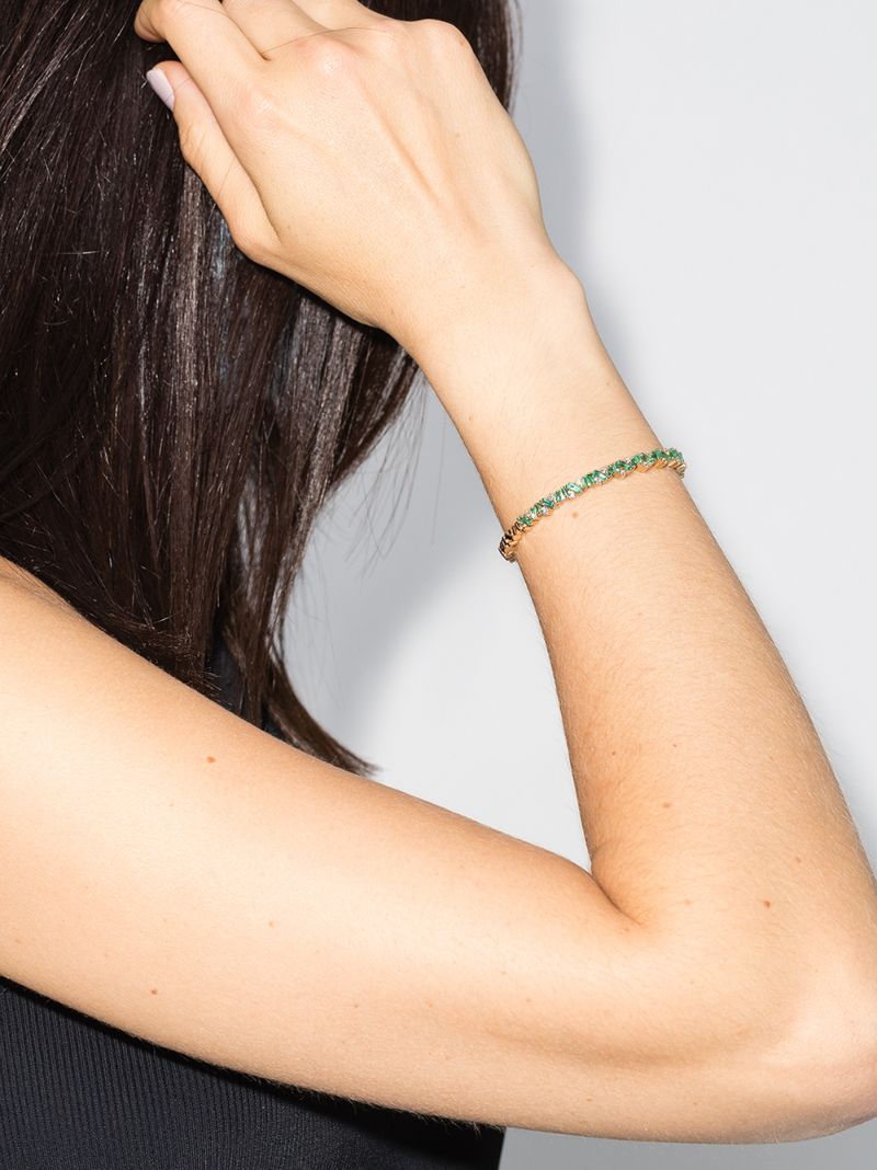 18k Yellow Gold Frenzy Emerald and Diamond Bracelet
