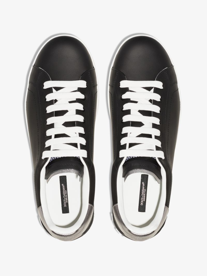 Black Classic Portofino Leather Sneakers