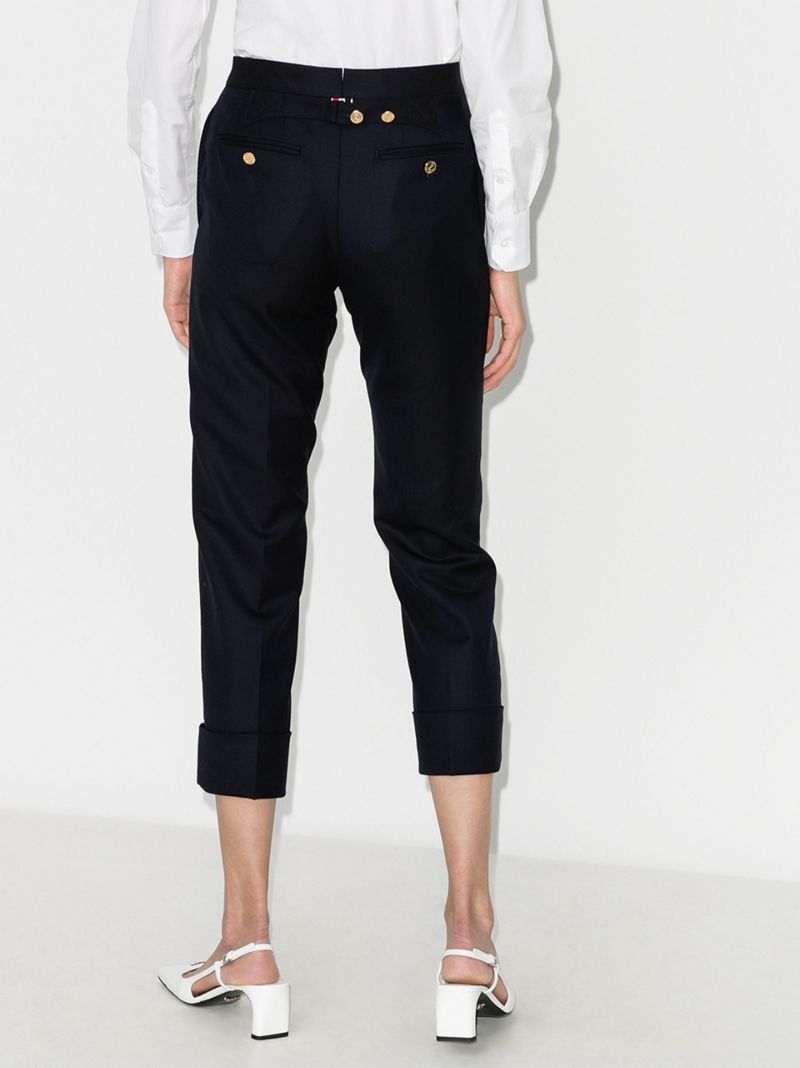 Cropped Slim Leg Trousers