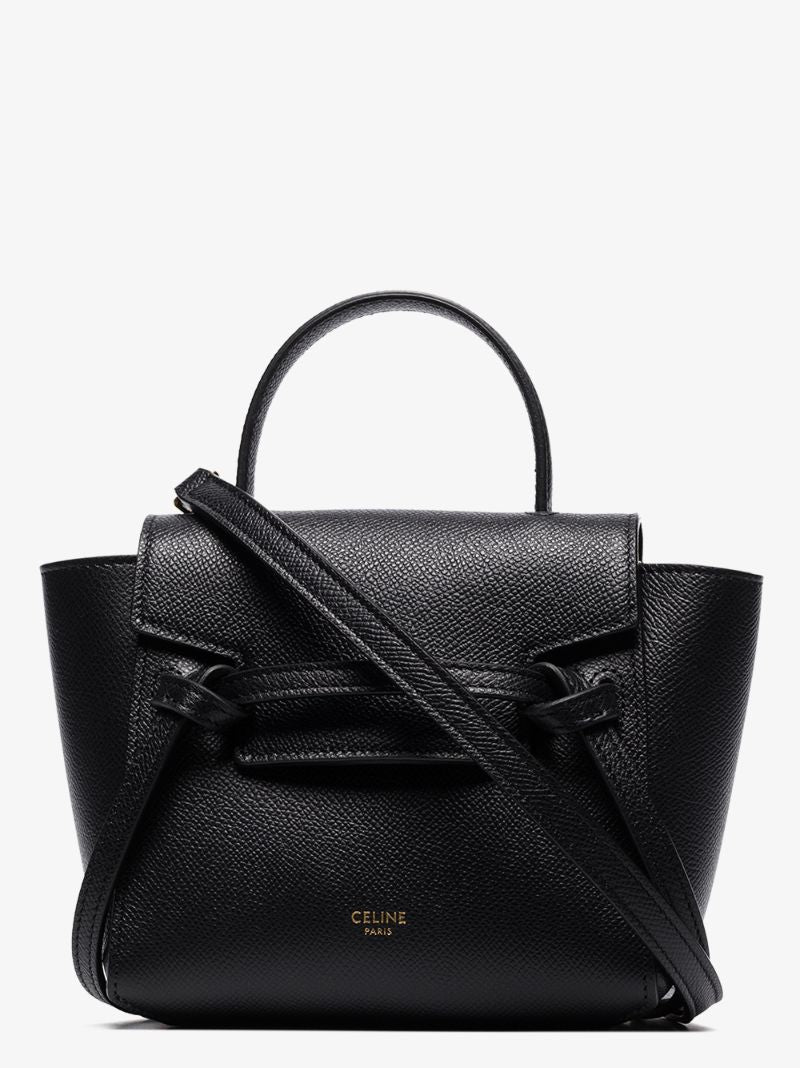 Black Belt Pico Leather Cross Body Bag