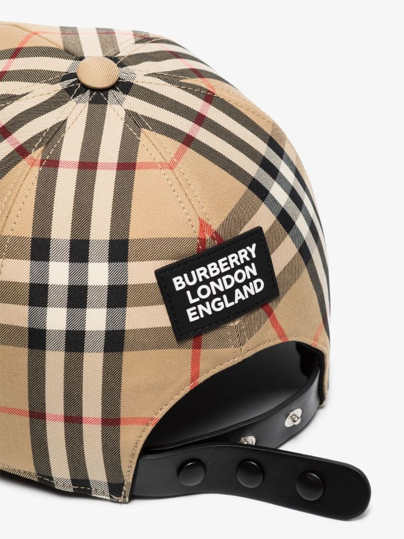 Brown Vintage Check Baseball Cap