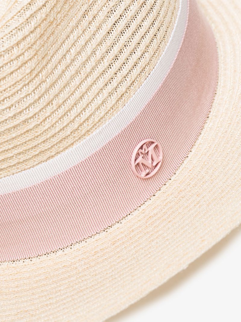 Pink Henrietta Straw Fedora Hat