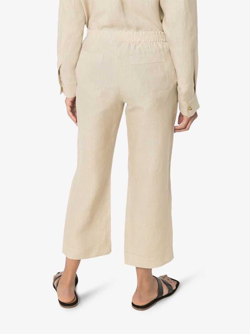 Neutral Antibes Linen Wide-leg Trousers