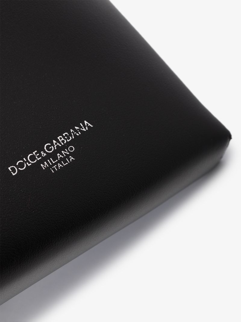 Black Embossed Logo Leather Smartphone Holder