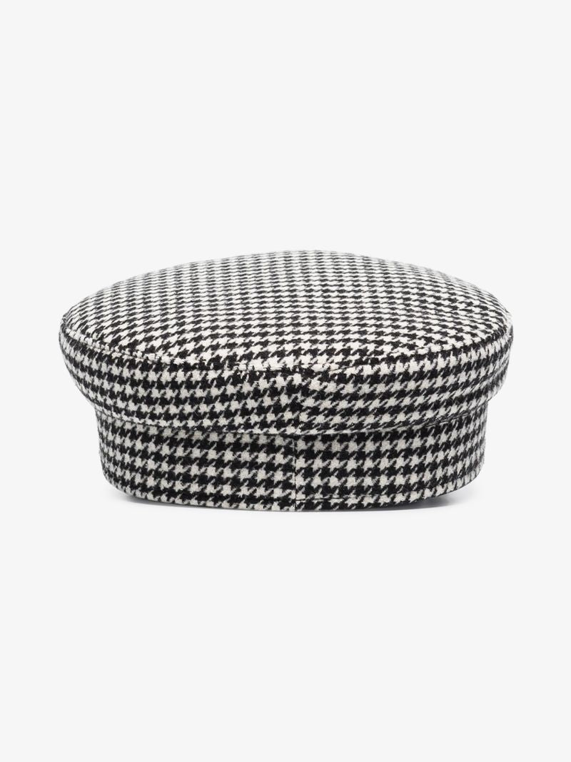 Black Houndstooth Baker Boy Hat