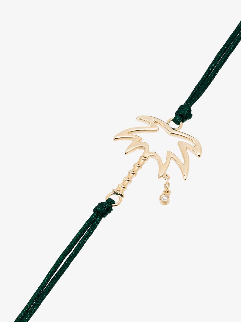 9k Yellow Gold Palm Tree Diamond Bracelet