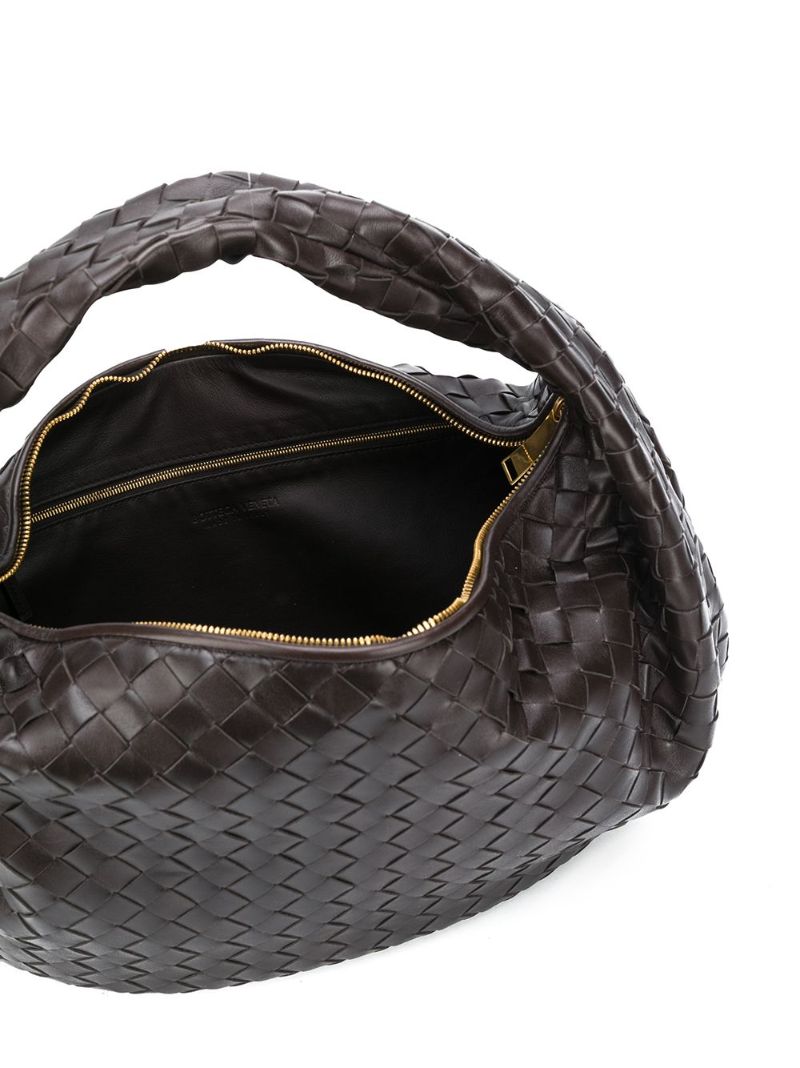 Brown Small Jodie Leather Shoulder Bag