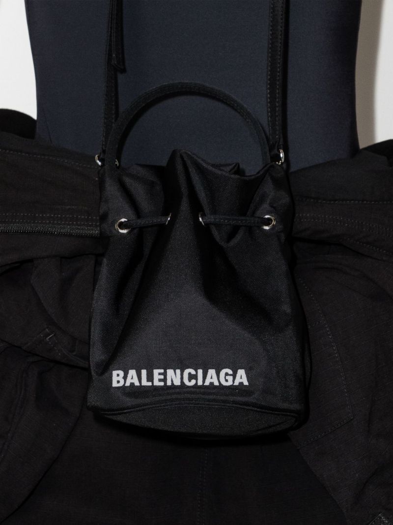 Black Wheel Xs Drawstring Bucket Bag