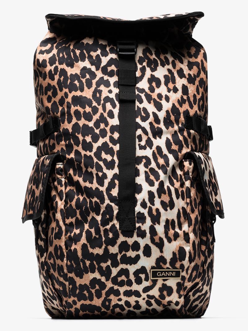 Black Leopard Print Backpack