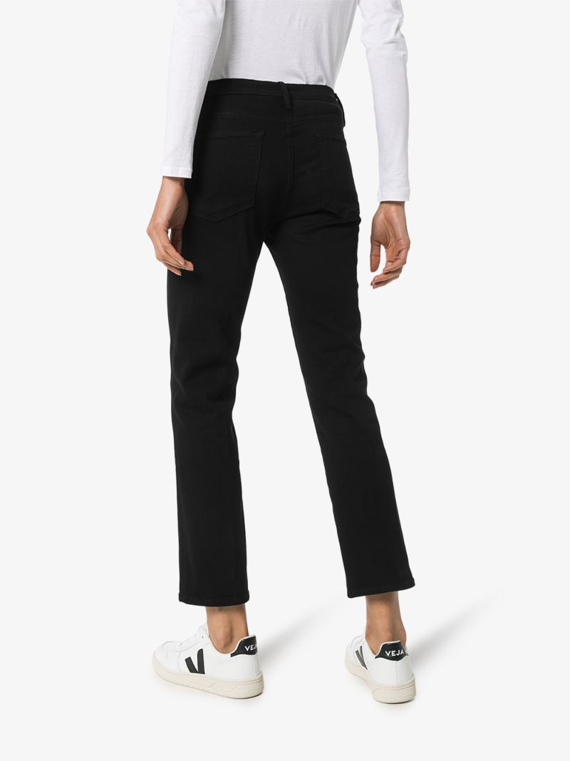 Black Le High Straight Leg Jeans