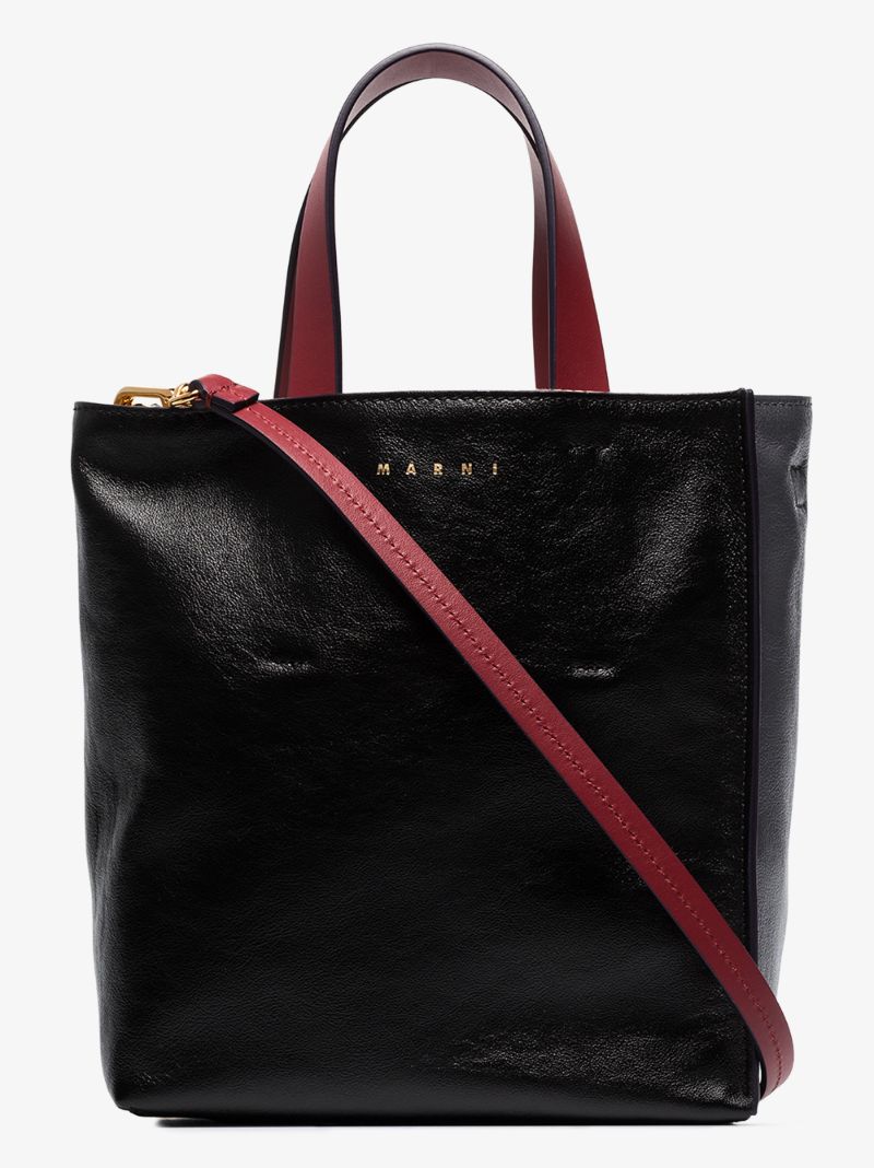 Black Museo Leather Tote Bag