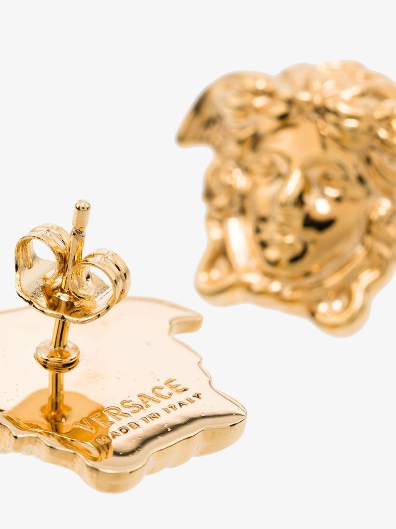 Gold-tone Medusa Head Earrings