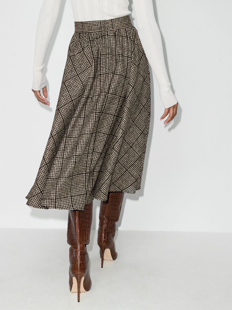 Checked Wool Circle Skirt