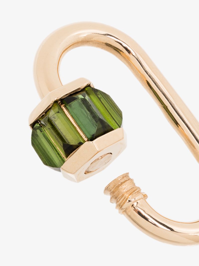 14k Yellow Gold Stoned Medium Tourmaline Lock Charm