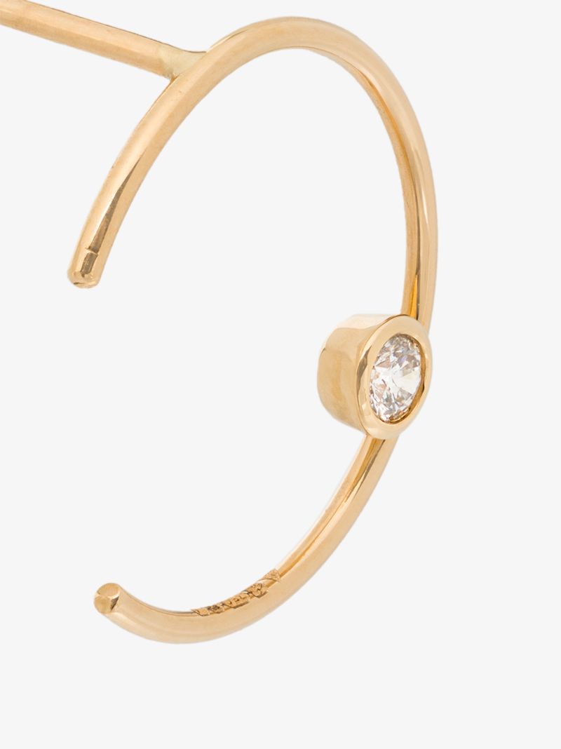 18k Yellow Gold Diamond Hoop Earrings