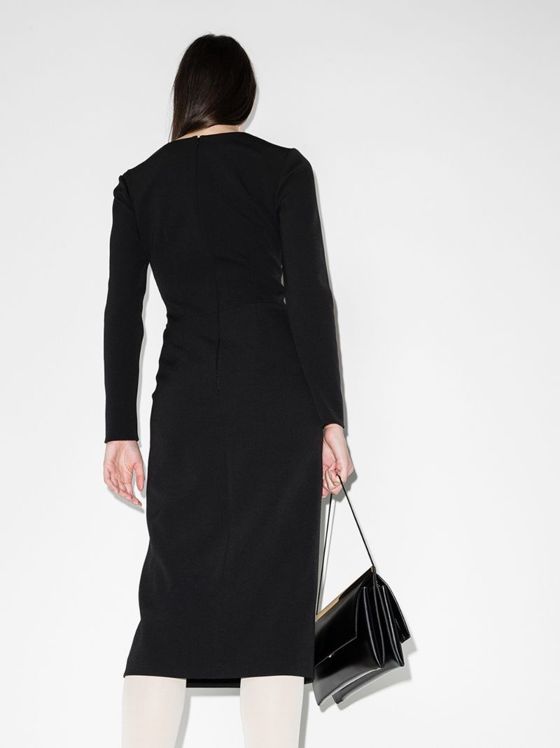 Contrast Detail Square Neck Dress